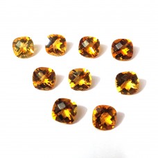 Citrine 8x8mm cushion checkerboard cut 1.69 cts